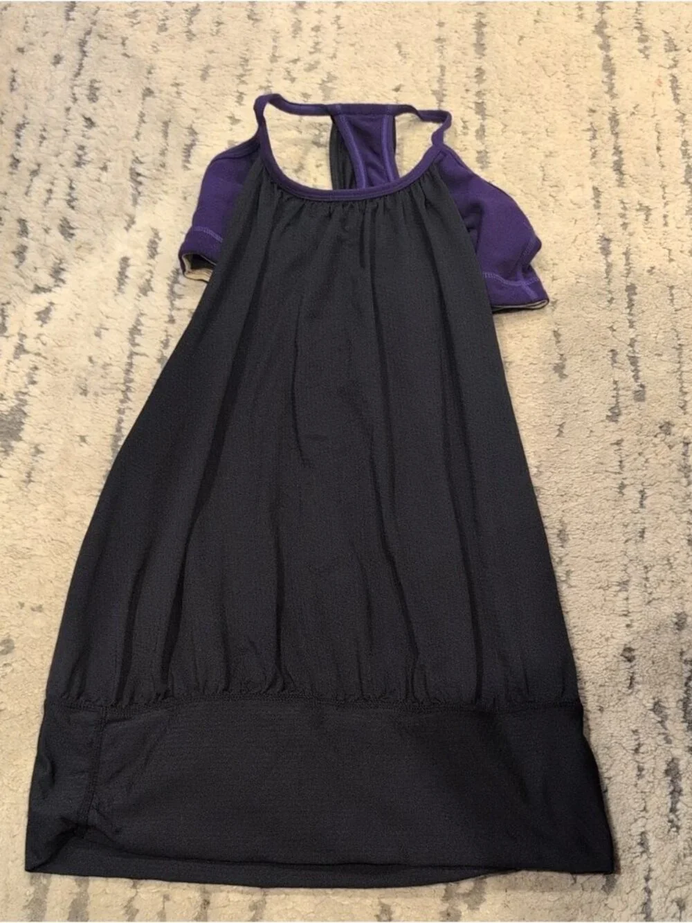 LULULEMON Black / Dark Purple no limits tank